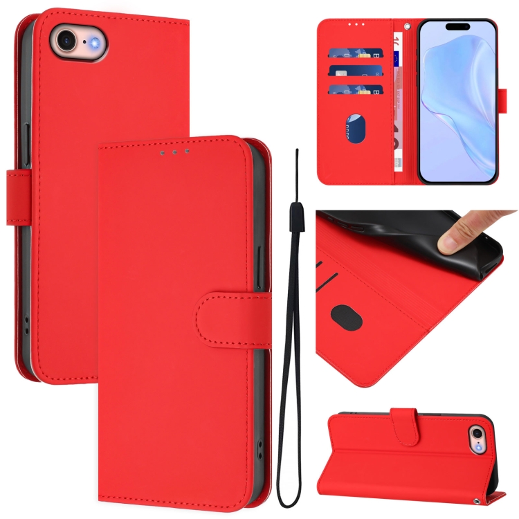 For iPhone SE 2022 / 2020 Skin Feel Solid Color Leather Phone Case with Lanyard(Red)
For iPhone SE 2022 / 2020 Skin Feel Solid Color Leather Phone Case with Lanyard(Red)