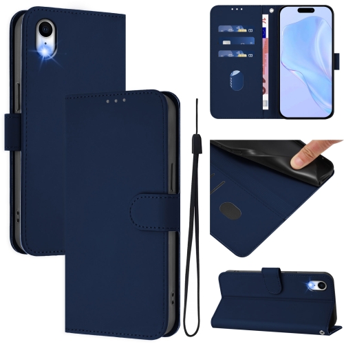 For iPhone XR Skin Feel Solid Color Leather Phone Case with Lanyard(Navy Blue)
For iPhone XR Skin Feel Solid Color Leather Phone Case with Lanyard(Navy Blue)