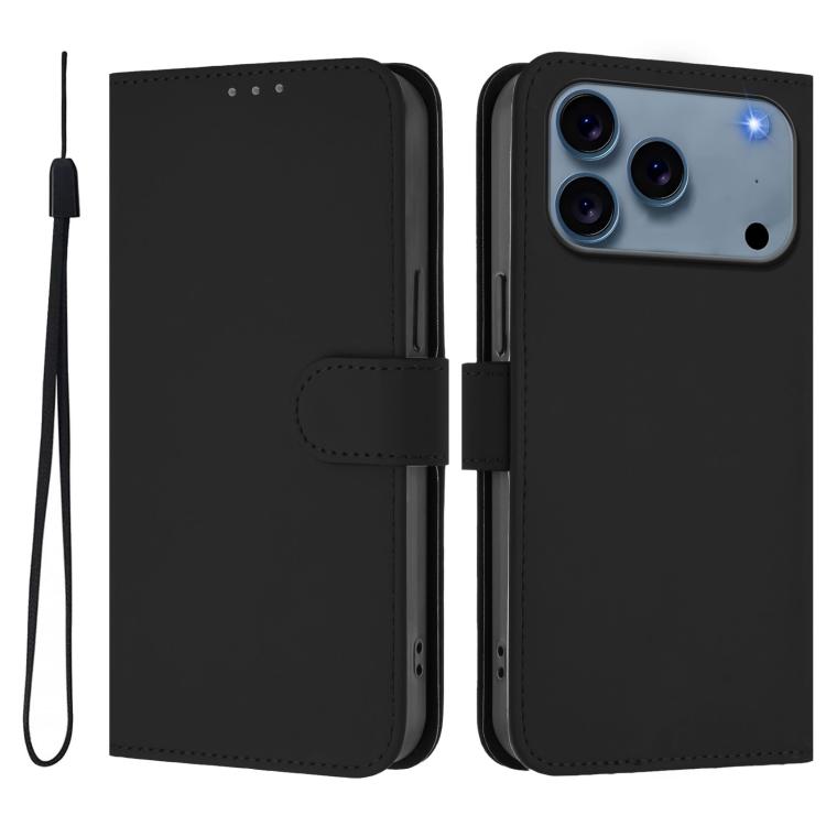 For iPhone 17 Pro Skin Feel Solid Color Leather Phone Case with Lanyard(Black)
For iPhone 17 Pro Skin Feel Solid Color Leather Phone Case with Lanyard(Black)