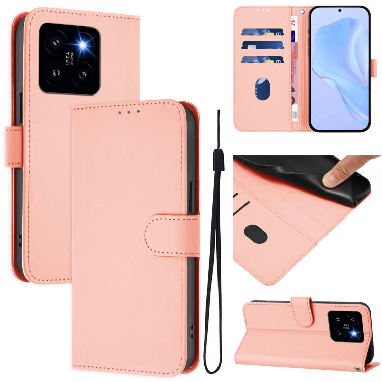 For Xiaomi 14 Pro 5G Global Skin Feel Solid Color Leather Phone Case with Lanyard(Pink)
For Xiaomi 14 Pro 5G Global Skin Feel Solid Color Leather Phone Case with Lanyard(Pink)