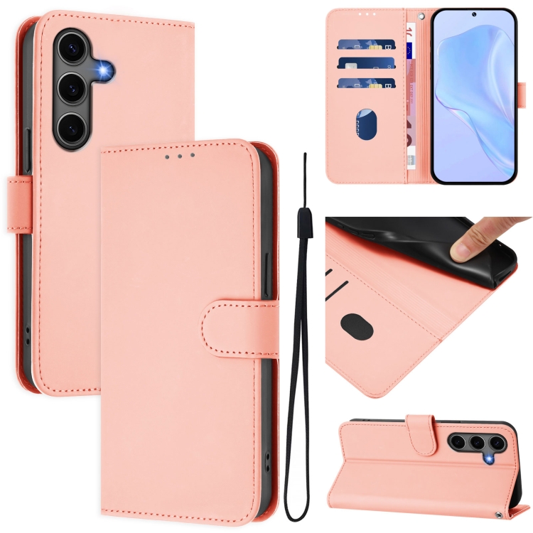 For Samsung Galaxy S25+ 5G Skin Feel Solid Color Leather Phone Case with Lanyard(Pink)
For Samsung Galaxy S25+ 5G Skin Feel Solid Color Leather Phone Case with Lanyard(Pink)