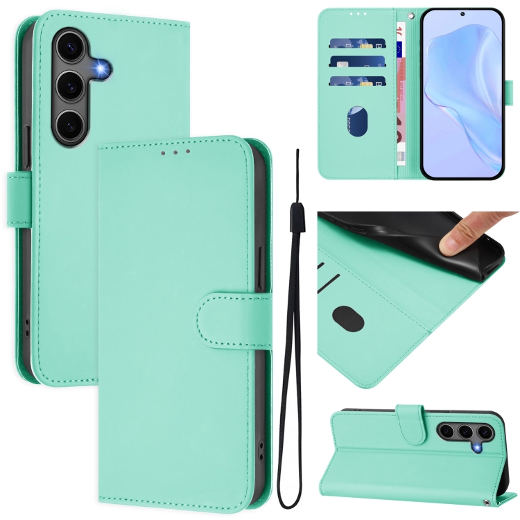 For Samsung Galaxy S25+ 5G Skin Feel Solid Color Leather Phone Case with Lanyard(Mint Green)
For Samsung Galaxy S25+ 5G Skin Feel Solid Color Leather Phone Case with Lanyard(Mint Green)