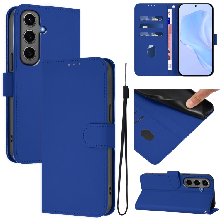 For Samsung Galaxy S24+ 5G Skin Feel Solid Color Leather Phone Case with Lanyard(Dark Blue)
For Samsung Galaxy S24+ 5G Skin Feel Solid Color Leather Phone Case with Lanyard(Dark Blue)