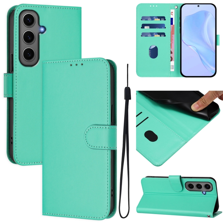For Samsung Galaxy S24+ 5G Skin Feel Solid Color Leather Phone Case with Lanyard(Green) 
For Samsung Galaxy S24+ 5G Skin Feel Solid Color Leather Phone Case with Lanyard(Green)