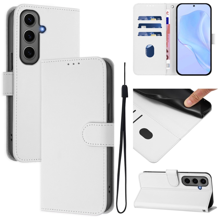 For Samsung Galaxy S24+ 5G Skin Feel Solid Color Leather Phone Case with Lanyard(White)
For Samsung Galaxy S24+ 5G Skin Feel Solid Color Leather Phone Case with Lanyard(White)