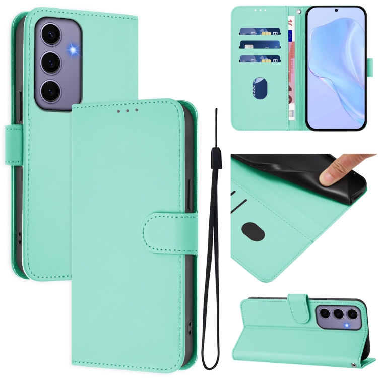 For Samsung Galaxy S24 5G Skin Feel Solid Color Leather Phone Case with Lanyard(Mint Green)
For Samsung Galaxy S24 5G Skin Feel Solid Color Leather Phone Case with Lanyard(Mint Green)