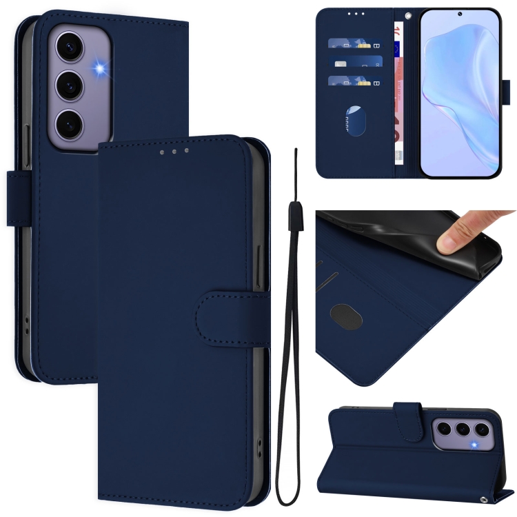 For Samsung Galaxy S24 5G Skin Feel Solid Color Leather Phone Case with Lanyard(Navy Blue)
For Samsung Galaxy S24 5G Skin Feel Solid Color Leather Phone Case with Lanyard(Navy Blue)