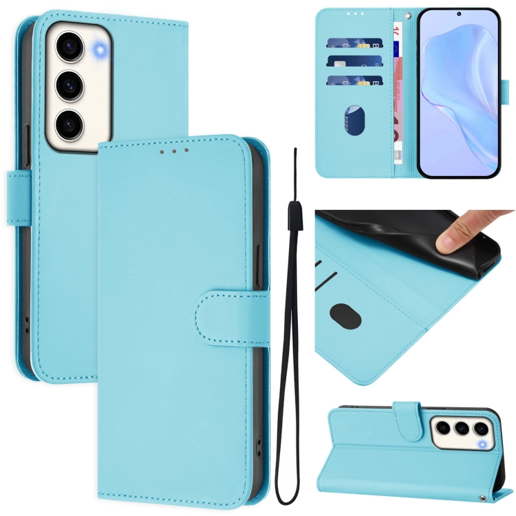For Samsung Galaxy S23 5G Skin Feel Solid Color Leather Phone Case with Lanyard(Sky Blue)
For Samsung Galaxy S23 5G Skin Feel Solid Color Leather Phone Case with Lanyard(Sky Blue)