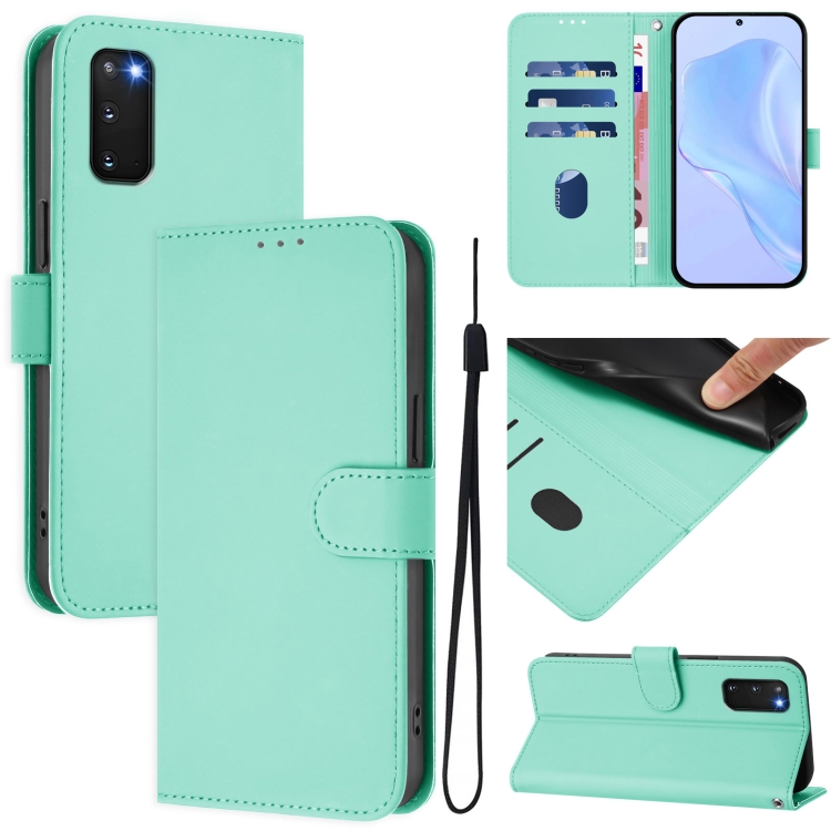 For Samsung Galaxy S20 FE 2022 Skin Feel Solid Color Leather Phone Case with Lanyard(Mint Green)
For Samsung Galaxy S20 FE 2022 Skin Feel Solid Color Leather Phone Case with Lanyard(Mint Green)