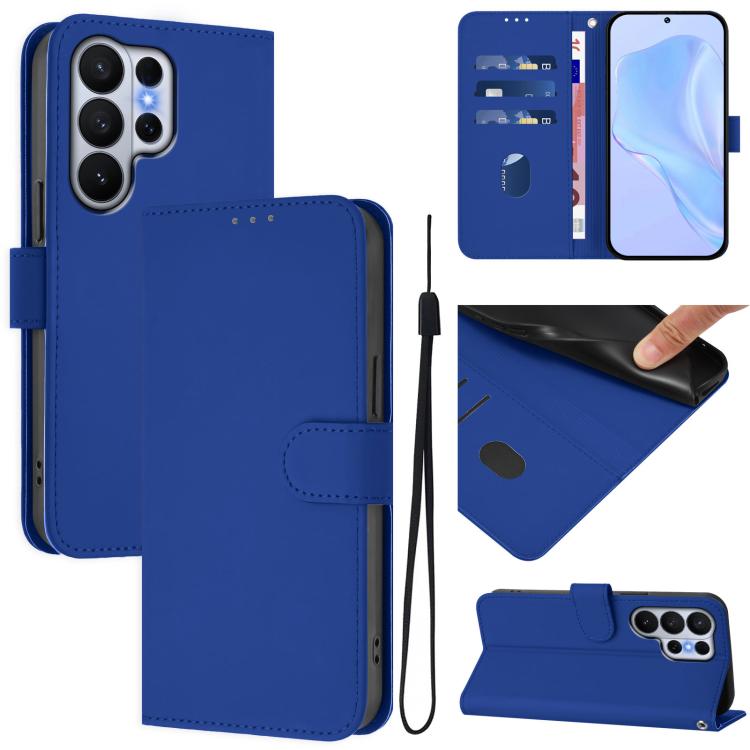 For Samsung Galaxy S26 Ultra 5G Skin Feel Solid Color Leather Phone Case with Lanyard(Dark Blue)
For Samsung Galaxy S26 Ultra 5G Skin Feel Solid Color Leather Phone Case with Lanyard(Dark Blue)