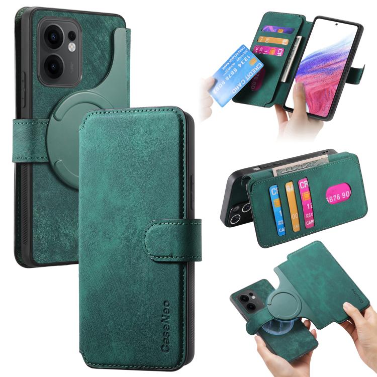 For OPPO Reno13 F 4G / 5G CaseNeo MagSafe RFID Anti-theft Retro Leather Phone Case(Green)
For OPPO Reno13 F 4G / 5G CaseNeo MagSafe RFID Anti-theft Retro Leather Phone Case(Green)