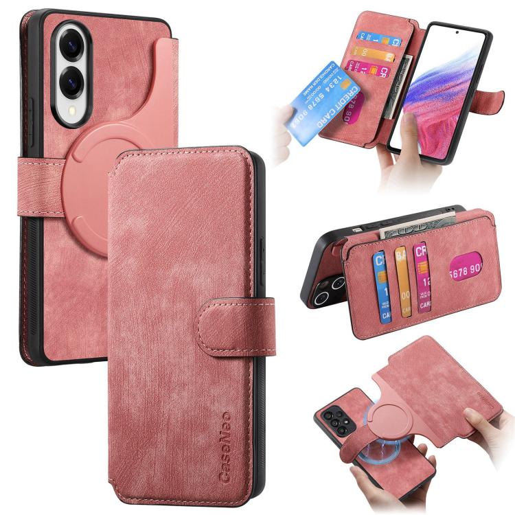 For Samsung Galaxy S25 Edge 5G CaseNeo MagSafe RFID Anti-theft Retro Leather Phone Case(Pink)
For Samsung Galaxy S25 Edge 5G CaseNeo MagSafe RFID Anti-theft Retro Leather Phone Case(Pink)