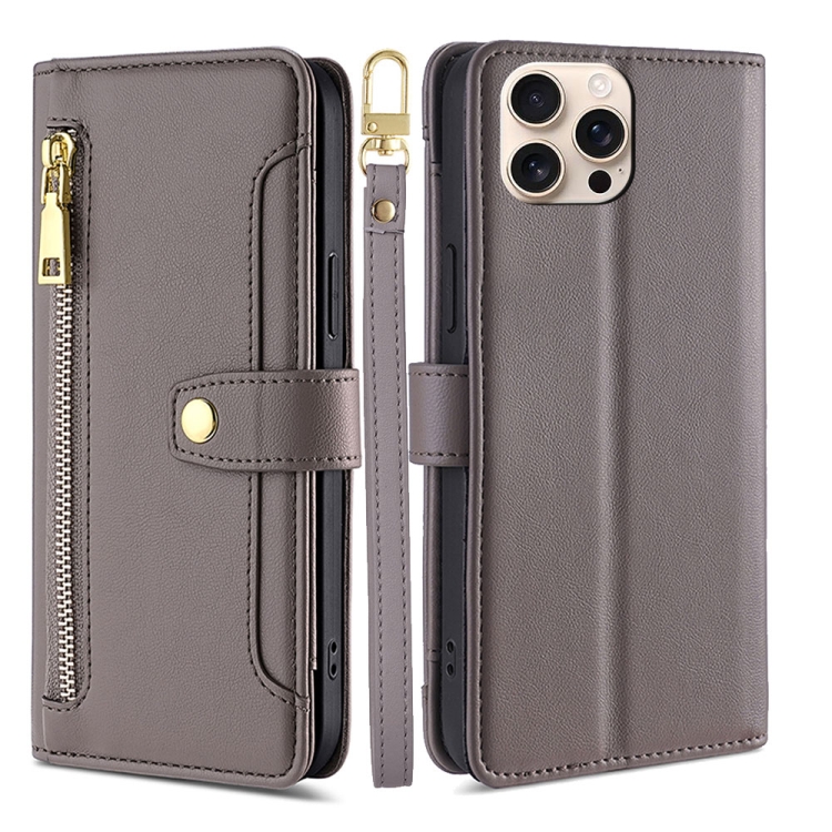 For iPhone 16 Pro Sheep Texture Cross-body Zipper Wallet Leather Phone Case(Grey)
For iPhone 16 Pro Sheep Texture Cross-body Zipper Wallet Leather Phone Case(Grey)