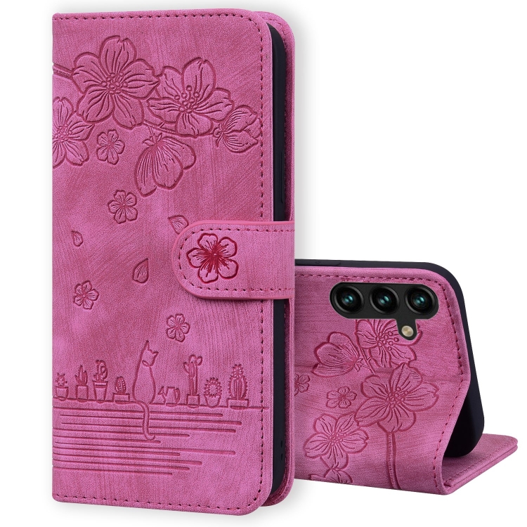 For Samsung Galaxy S24 5G Cartoon Sakura Cat Embossed Leather Phone Case(Rose Red)
For Samsung Galaxy S24 5G Cartoon Sakura Cat Embossed Leather Phone Case(Rose Red)