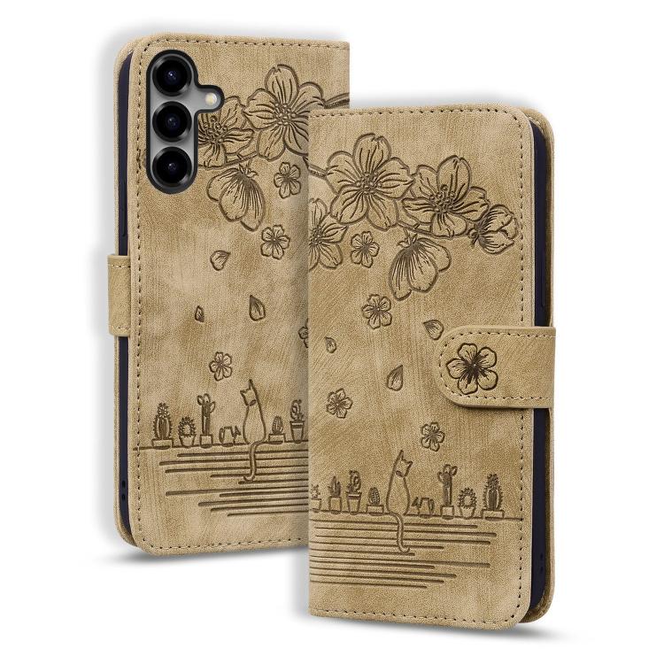 For Samsung Galaxy S26 5G Cartoon Sakura Cat Embossed Leather Phone Case(Brown)
For Samsung Galaxy S26 5G Cartoon Sakura Cat Embossed Leather Phone Case(Brown)