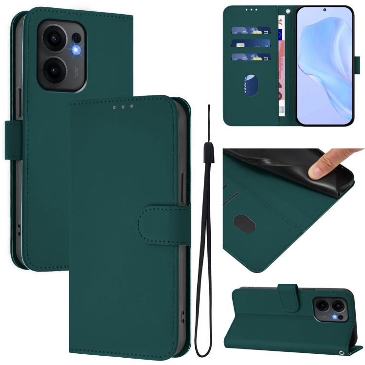 For OPPO Reno13 F 5G Global Skin Feel Solid Color Leather Phone Case with Lanyard(Dark Green)
For OPPO Reno13 F 5G Global Skin Feel Solid Color Leather Phone Case with Lanyard(Dark Green)