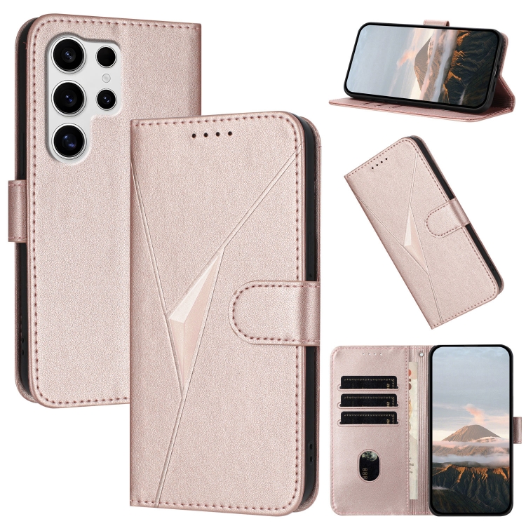 For Samsung Galaxy S25 Ultra 5G Triangle Pattern Buckle Clasp Leather Phone Case(Rose Gold)
For Samsung Galaxy S25 Ultra 5G Triangle Pattern Buckle Clasp Leather Phone Case(Rose Gold)