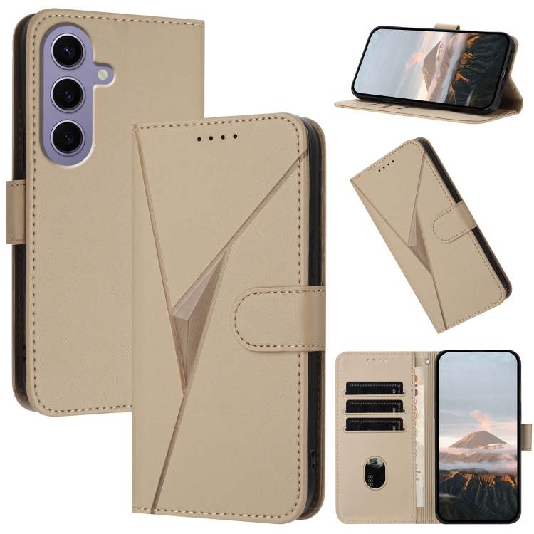 For Samsung Galaxy S24 5G Triangle Pattern Buckle Clasp Leather Phone Case(Gold)
For Samsung Galaxy S24 5G Triangle Pattern Buckle Clasp Leather Phone Case(Gold)