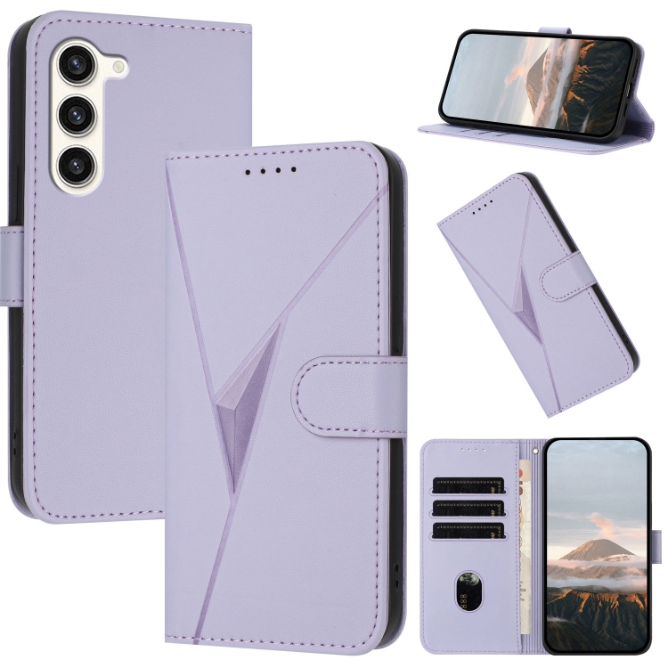 For Samsung Galaxy S23+ 5G Triangle Pattern Buckle Clasp Leather Phone Case(Light Purple)
For Samsung Galaxy S23+ 5G Triangle Pattern Buckle Clasp Leather Phone Case(Light Purple)