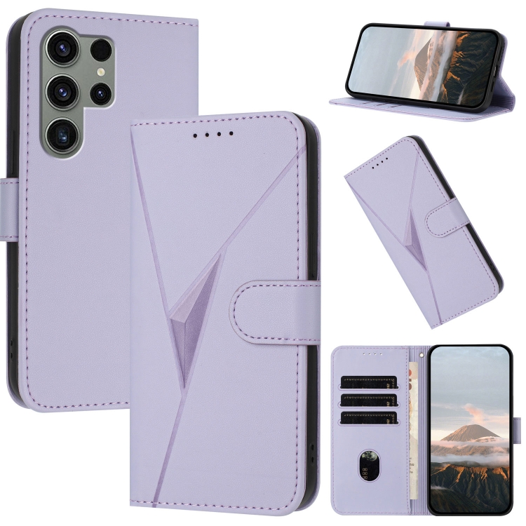 For Samsung Galaxy S23 Ultra 5G Triangle Pattern Buckle Clasp Leather Phone Case(Light Purple)
For Samsung Galaxy S23 Ultra 5G Triangle Pattern Buckle Clasp Leather Phone Case(Light Purple)