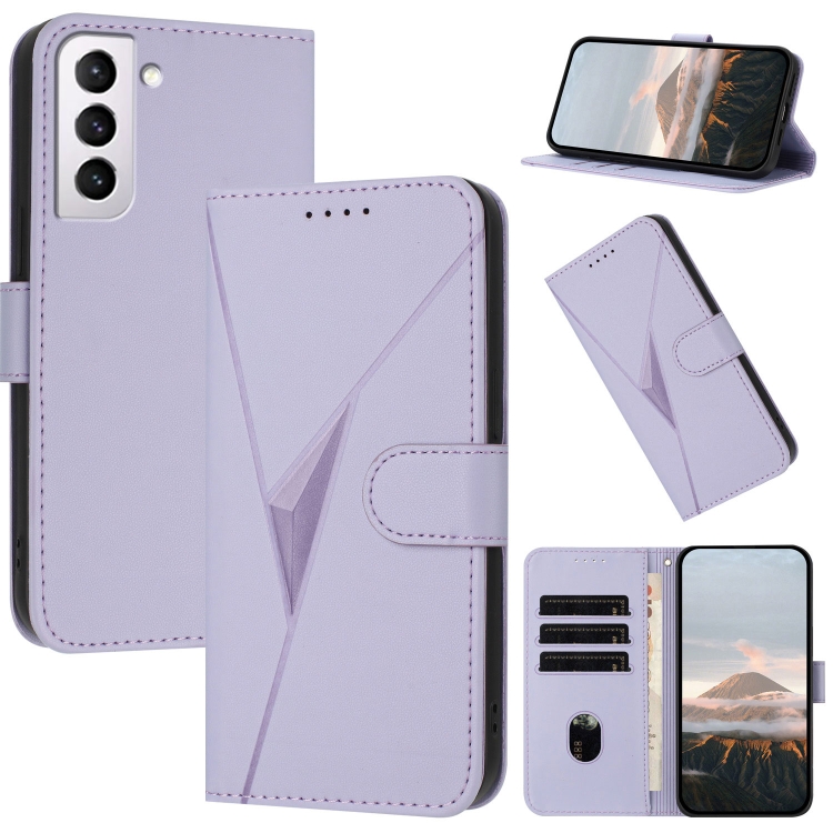 For Samsung Galaxy S21+ 5G Triangle Pattern Buckle Clasp Leather Phone Case(Light Purple)
For Samsung Galaxy S21+ 5G Triangle Pattern Buckle Clasp Leather Phone Case(Light Purple)