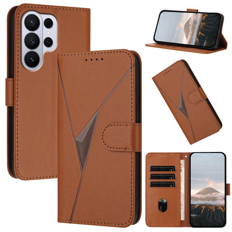 For Samsung Galaxy S26 Ultra 5G Triangle Pattern Buckle Clasp Leather Phone Case(Brown)
For Samsung Galaxy S26 Ultra 5G Triangle Pattern Buckle Clasp Leather Phone Case(Brown)