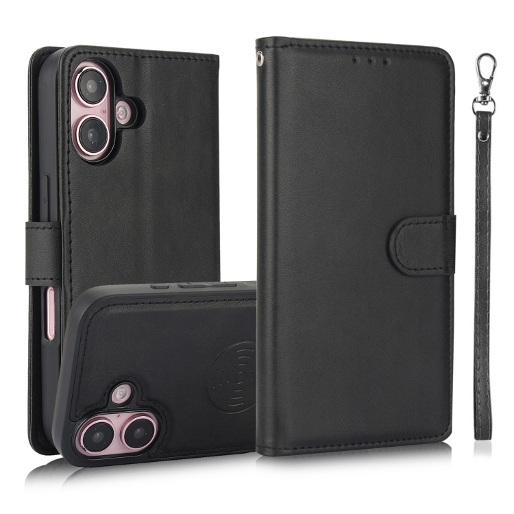 For iPhone 16 Calf Texture 2 in 1 Detachable Magnetic Back Cover Leather Case(Black)
For iPhone 16 Calf Texture 2 in 1 Detachable Magnetic Back Cover Leather Case(Black)