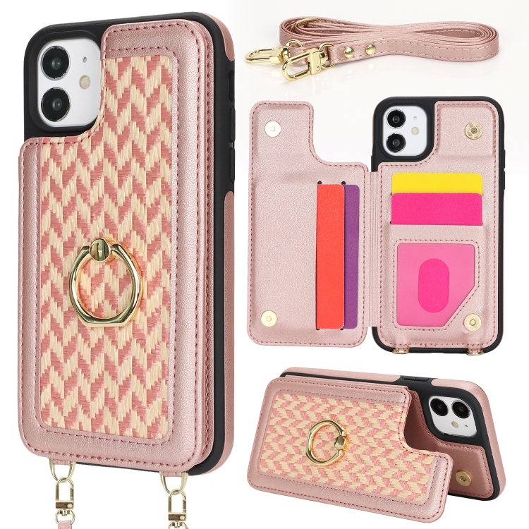 For iPhone 12 Double Bckle Card Slot Full Coverage Phone Case with Cross-body Strap(Rose Gold)
For iPhone 12 Double Bckle Card Slot Full Coverage Phone Case with Cross-body Strap(Rose Gold)