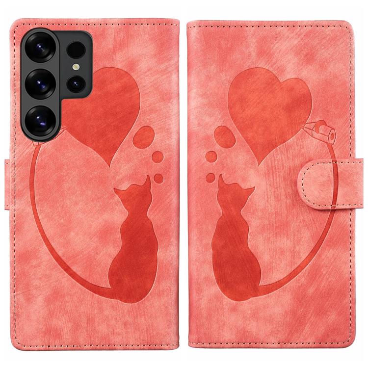 For Samsung Galaxy S26 Ultra 5G Pen Heart Cat Embossed Leather Phone Case(Orange)
For Samsung Galaxy S26 Ultra 5G Pen Heart Cat Embossed Leather Phone Case(Orange)