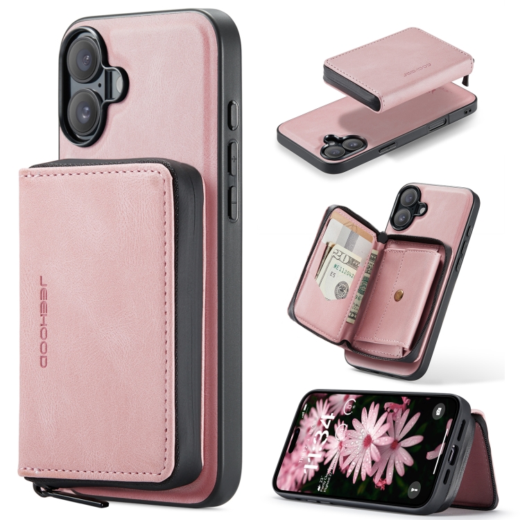 For iPhone 16 Plus JEEHOOD J02 Magnetic Zipper Horizontal Flip Leather Phone Case(Pink)
For iPhone 16 Plus JEEHOOD J02 Magnetic Zipper Horizontal Flip Leather Phone Case(Pink)