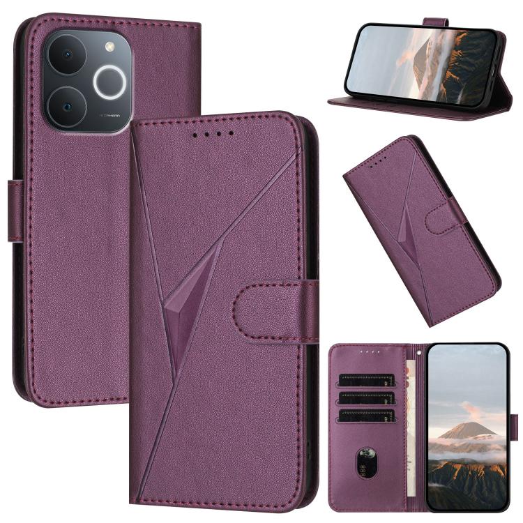 For Realme C71 India Triangle Pattern Buckle Clasp Leather Phone Case(Dark Purple)
For Realme C71 India Triangle Pattern Buckle Clasp Leather Phone Case(Dark Purple)