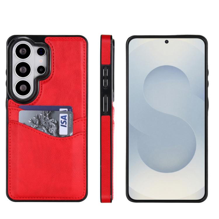 For Samsung Galaxy S26 Ultra 5G Litchi Leather Skin Card Slots Phone Case(Red)
For Samsung Galaxy S26 Ultra 5G Litchi Leather Skin Card Slots Phone Case(Red)