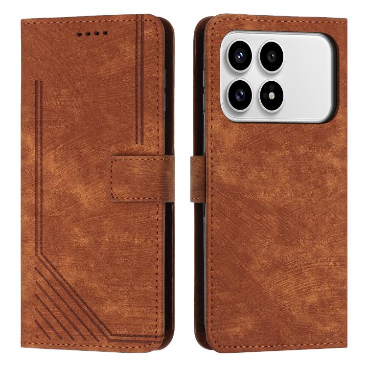 For Redmi K90 / Poco F8 Pro Skin Feel Stripe Pattern Leather Phone Case with Lanyard(Brown)
For Redmi K90 / Poco F8 Pro Skin Feel Stripe Pattern Leather Phone Case with Lanyard(Brown)