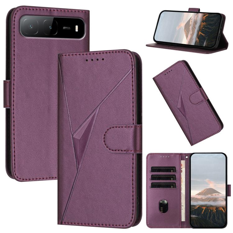 For Tecno Spark Go 5G 2025 / Hot 60i 5G Triangle Pattern Buckle Clasp Leather Phone Case(Dark Purple) 
For Tecno Spark Go 5G 2025 / Hot 60i 5G Triangle Pattern Buckle Clasp Leather Phone Case(Dark Purple)