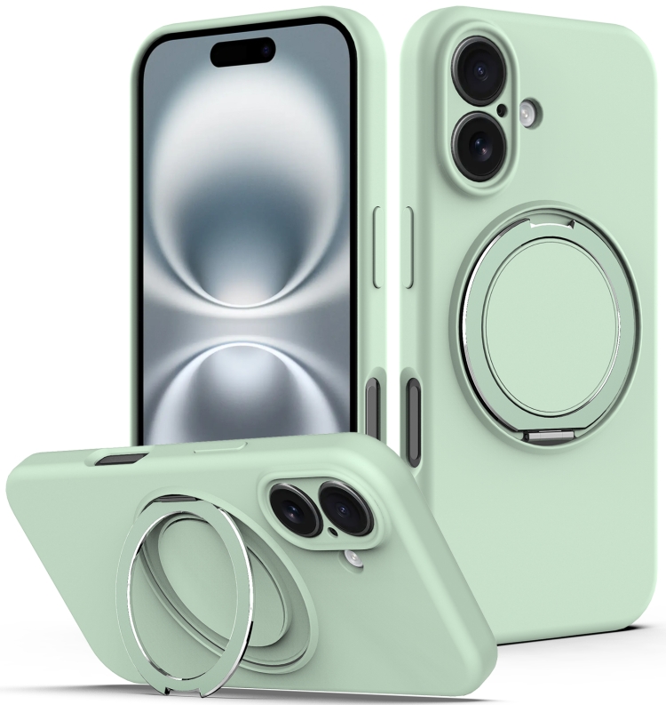 For iPhone 16 Plus Liquid Silicone MagSafe Phone Case with Rotating Holder(Green)
For iPhone 16 Plus Liquid Silicone MagSafe Phone Case with Rotating Holder(Green)