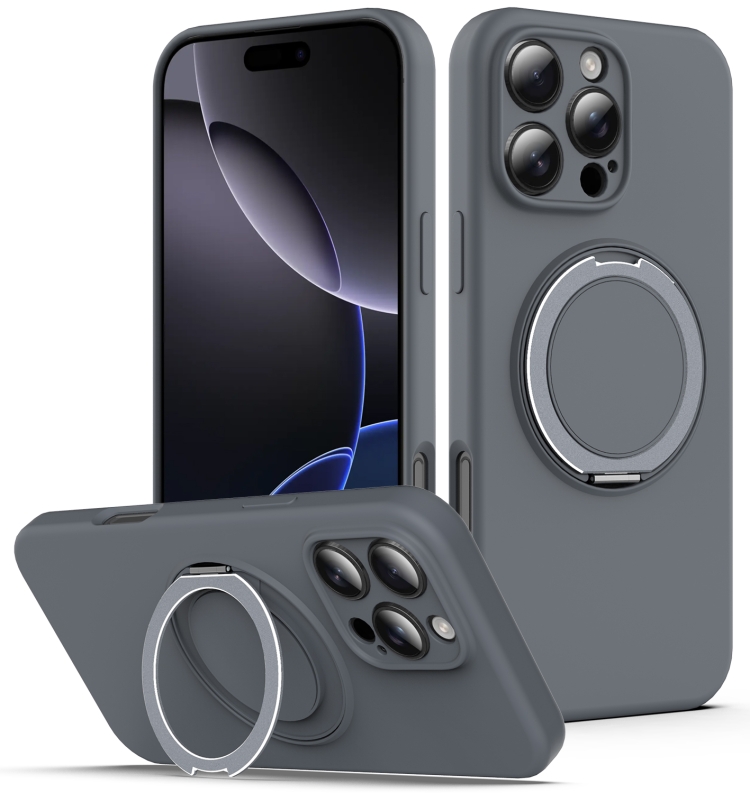 For iPhone 15 Pro Liquid Silicone MagSafe Phone Case with Rotating Holder(Grey)
For iPhone 15 Pro Liquid Silicone MagSafe Phone Case with Rotating Holder(Grey)