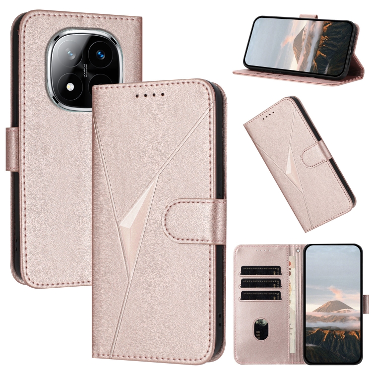 For Redmi Note 14 Pro+ 5G Triangle Pattern Buckle Clasp Leather Phone Case(Rose Gold)
For Redmi Note 14 Pro+ 5G Triangle Pattern Buckle Clasp Leather Phone Case(Rose Gold)