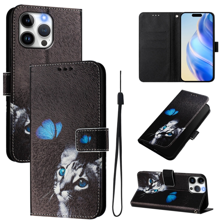 For iPhone 15 Pro Max Art Colored Drawing Pattern Leather Phone Case(Butterfly cat)
For iPhone 15 Pro Max Art Colored Drawing Pattern Leather Phone Case(Butterfly cat)
