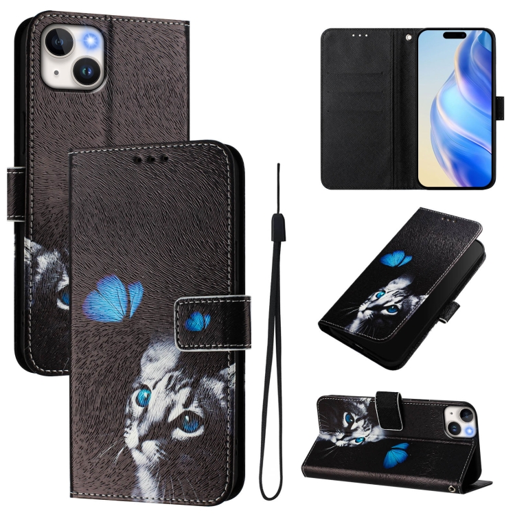 For iPhone 14 / 13 Art Colored Drawing Pattern Leather Phone Case(Butterfly cat)
For iPhone 14 / 13 Art Colored Drawing Pattern Leather Phone Case(Butterfly cat)