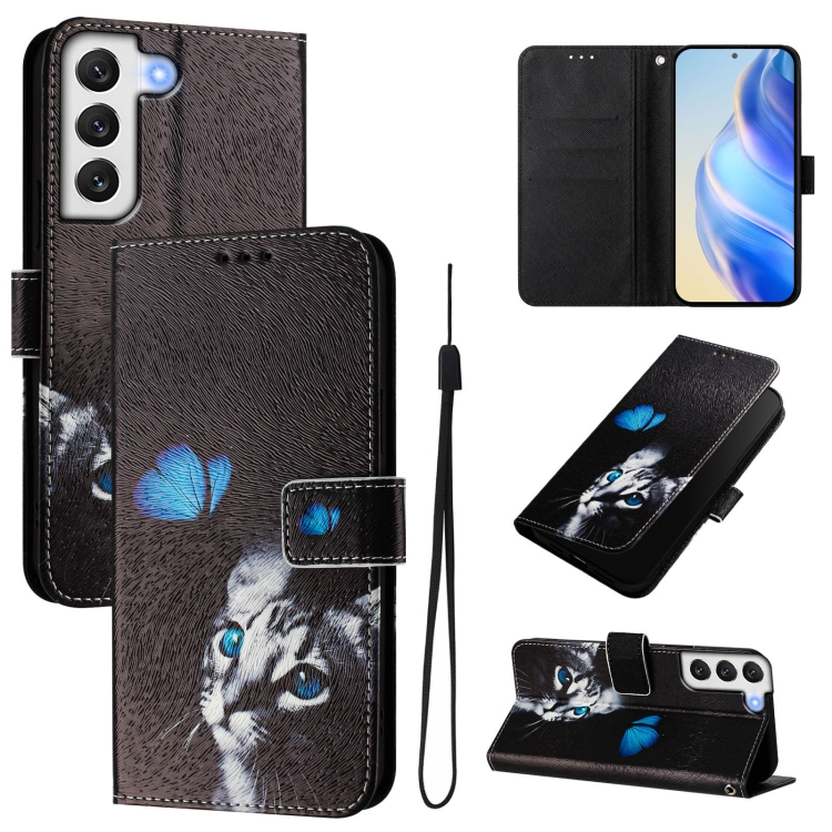 For Samsung Galaxy S22+ 5G Art Colored Drawing Pattern Leather Phone Case(Butterfly cat)
For Samsung Galaxy S22+ 5G Art Colored Drawing Pattern Leather Phone Case(Butterfly cat)