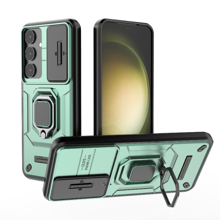 For Samsung Galaxy S25+ 5G Sliding Camshield TPU + PC Shockproof Phone Case with Holder(Green)
For Samsung Galaxy S25+ 5G Sliding Camshield TPU + PC Shockproof Phone Case with Holder(Green)