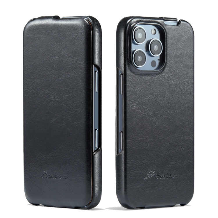 For iPhone 16 Pro Fierre Shann 64 Texture Vertical Flip PU Leather Phone Case(Black) 
For iPhone 16 Pro Fierre Shann 64 Texture Vertical Flip PU Leather Phone Case(Black)