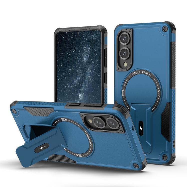 For Samsung Galaxy S25 Edge 5G Armor MagSafe Holder PC Hybrid TPU Phone Case(Dark Blue)
For Samsung Galaxy S25 Edge 5G Armor MagSafe Holder PC Hybrid TPU Phone Case(Dark Blue)