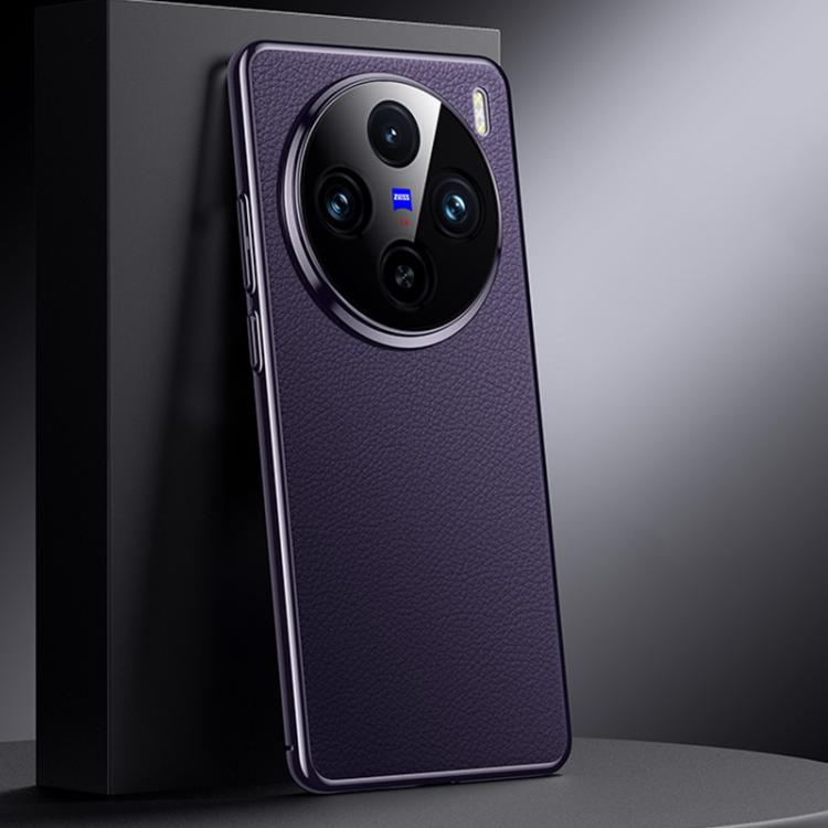 For vivo X100s Genuine Leather PC Phone Case(Dark Purple)
For vivo X100s Genuine Leather PC Phone Case(Dark Purple)