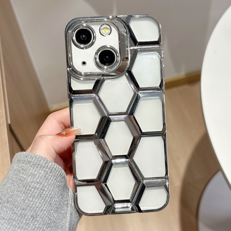 For iPhone 13 Electroplating Laser Engraving 3D Honeycomb Clear TPU Phone Case(Silver)
For iPhone 13 Electroplating Laser Engraving 3D Honeycomb Clear TPU Phone Case(Silver)