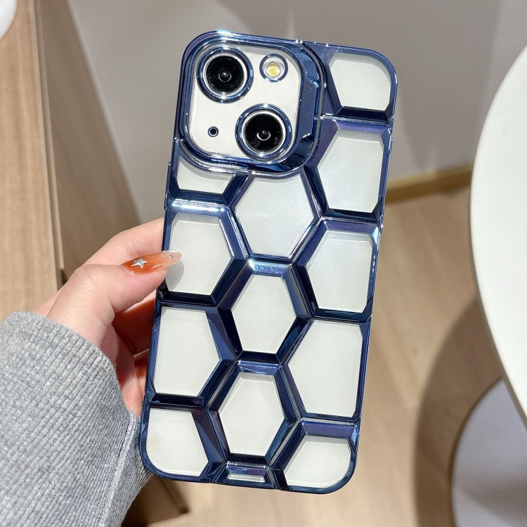 For iPhone 14 Electroplating Laser Engraving 3D Honeycomb Clear TPU Phone Case(Blue)
For iPhone 14 Electroplating Laser Engraving 3D Honeycomb Clear TPU Phone Case(Blue)