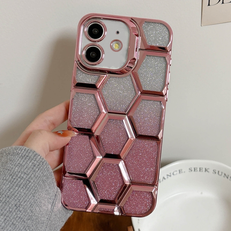 For iPhone 12 Electroplating Laser Engraving 3D Honeycomb Glitter TPU Phone Case(Pink)
For iPhone 12 Electroplating Laser Engraving 3D Honeycomb Glitter TPU Phone Case(Pink)