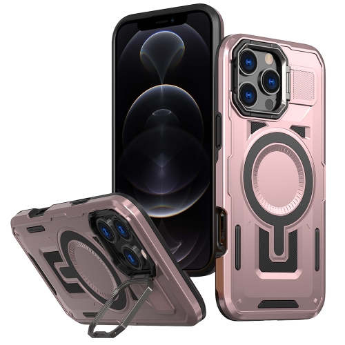 For iPhone 12 Pro Max Shield Hollow Frame Holder MagSafe Phone Case(Rose Gold)
For iPhone 12 Pro Max Shield Hollow Frame Holder MagSafe Phone Case(Rose Gold)