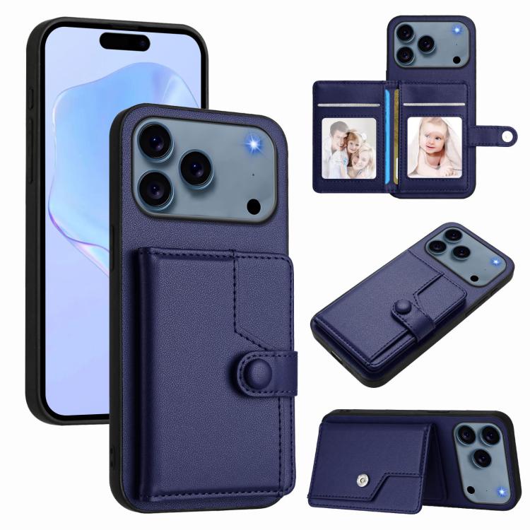 For iPhone 17 Pro Button Card Bag RFID Anti-theft Phone Case(Blue)
For iPhone 17 Pro Button Card Bag RFID Anti-theft Phone Case(Blue)