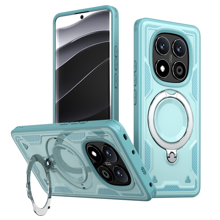 For Redmi Note 14 Pro 5G PC Hybrid TPU Armor MagSafe Ring Holder Phone Case(Light Blue)
For Redmi Note 14 Pro 5G PC Hybrid TPU Armor MagSafe Ring Holder Phone Case(Light Blue)